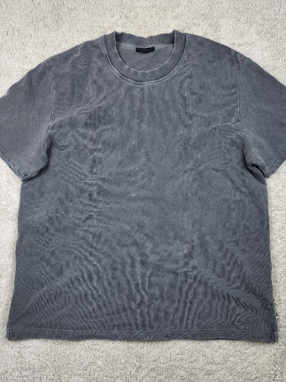 COS T Shirt Men Large L Grey Cotton Crew Neck Short Sleeve Boxy T Shirt Vintage